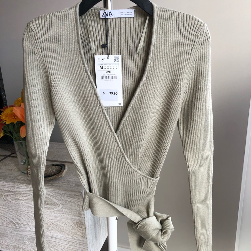 Zara Knit Wrap Top